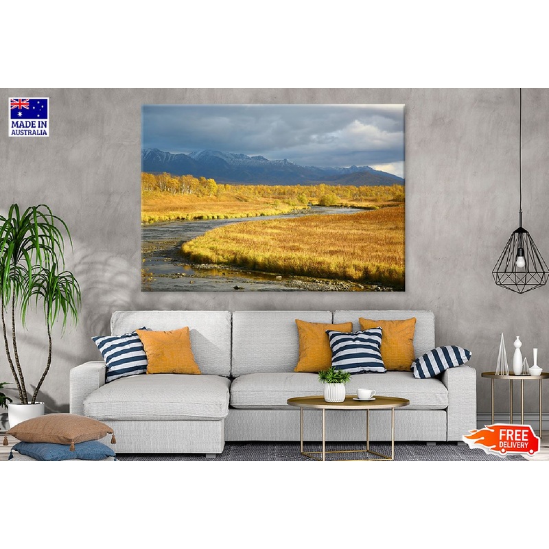 Tundra River Autumn Scenery Photograph Print 100% Australian Made