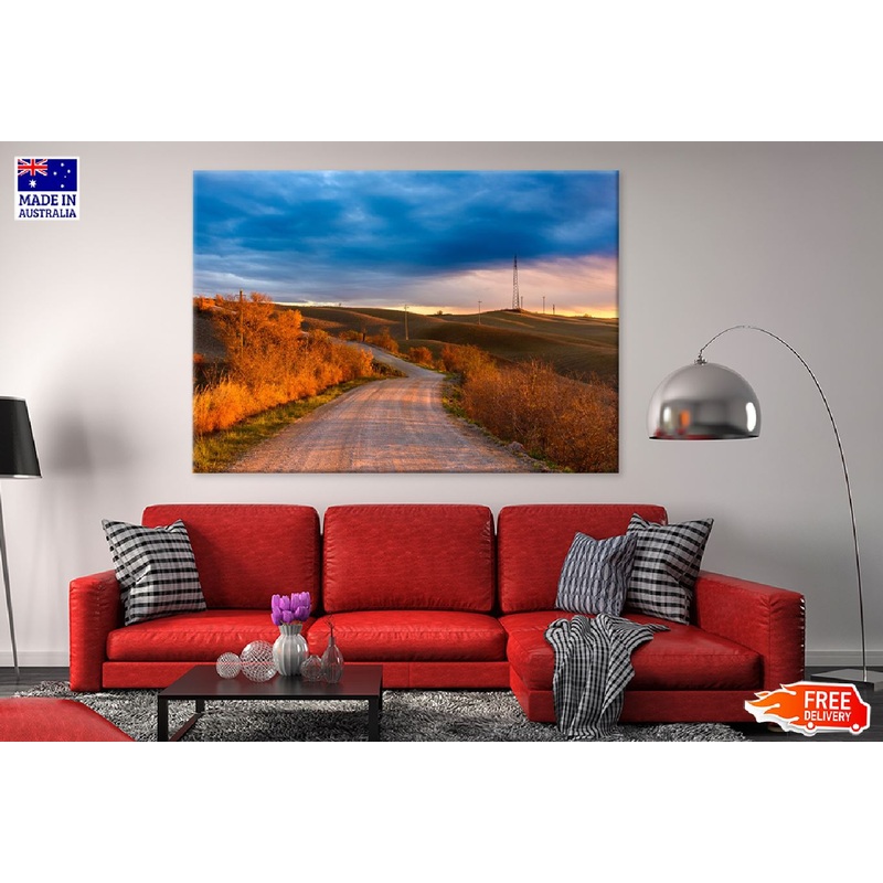 Tuscan Countryside Road Autumn Photograph Print 100% Australian Made