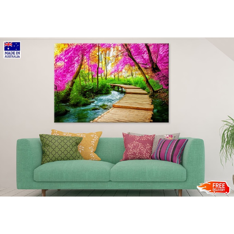 Wooden Path Plitvice Lake Garden Photograph Print 100% Australian Made