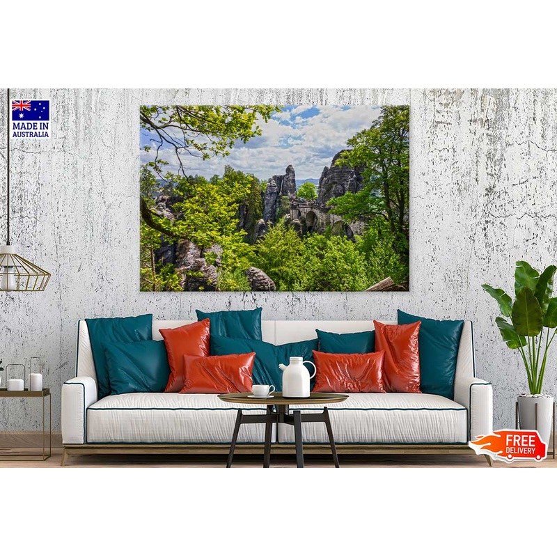 Bastion Bridge View in Saxonian Swiss Print 100% Australian Made