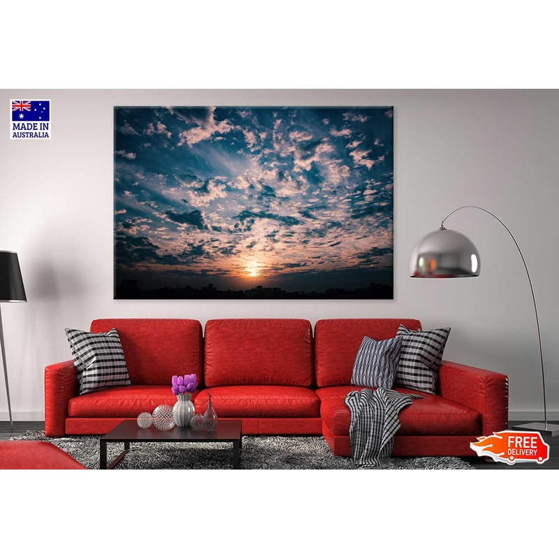 Sunrise Cloudy Sky Scenery View Photograph Print 100% Australian Made