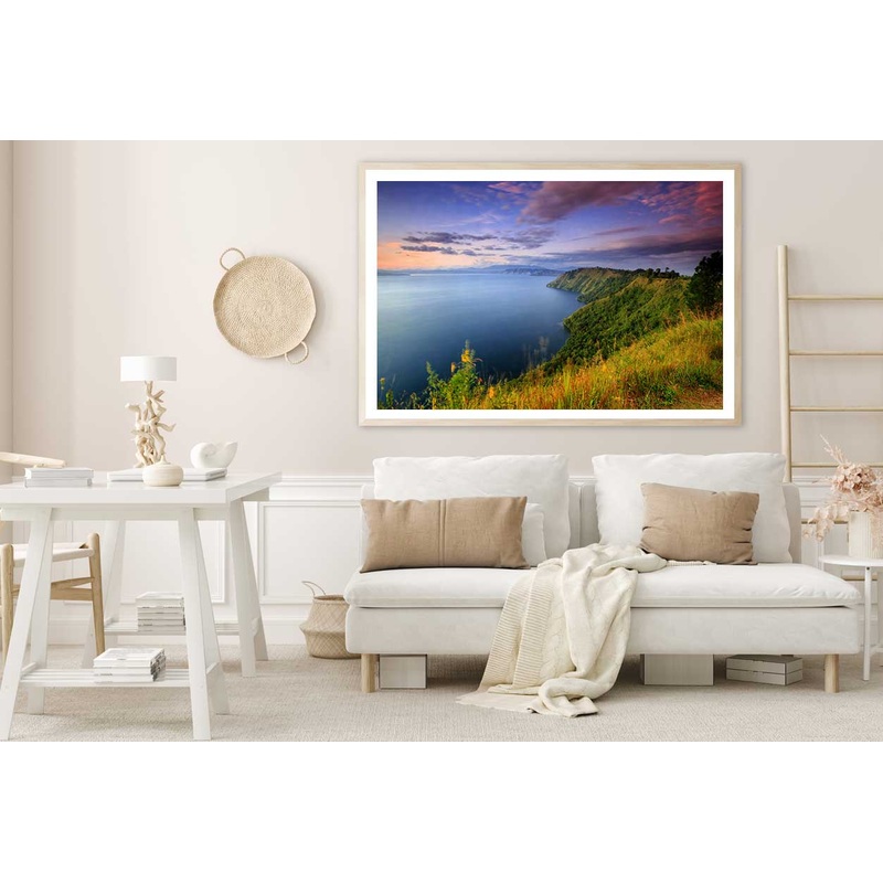 Sunset Lake Scenery View Photograph Toba  Home Decor Premium Quality Poster Print Choose Your Sizes