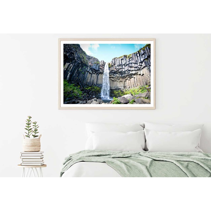 Svartifoss Waterfall Scenery View Photograph Home Decor Premium Quality Poster Print Choose Your Sizes