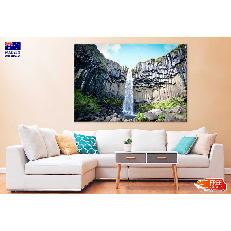 Svartifoss Waterfall Scenery View Photograph Print 100% Australian Made