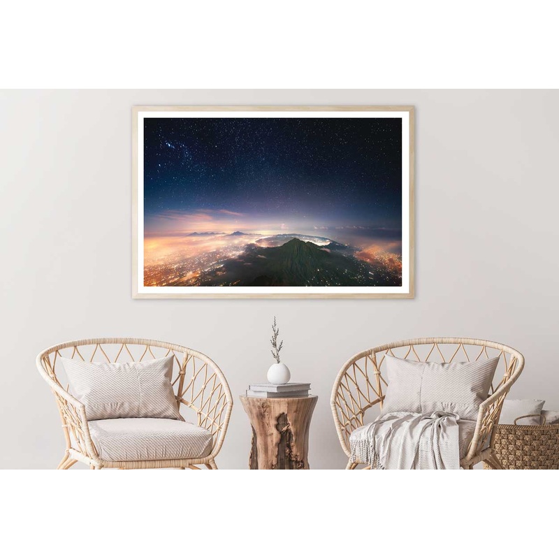 Batur Volcano Aerial View Photograph Indonesia Home Decor Premium Quality Poster Print Choose Your Sizes
