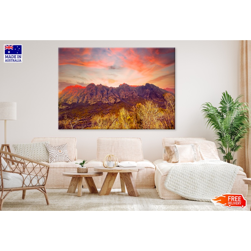 Sunset Coloured Glow Over Photograph Print 100% Australian Made