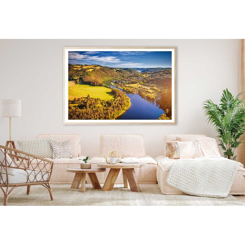Vltava River & Landscape Aerial View Photograph Home Decor Premium Quality Poster Print Choose Your Sizes