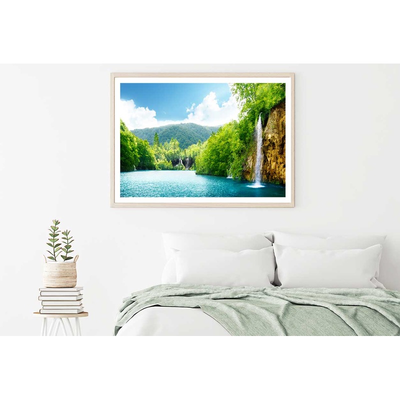 Waterfall in Deep Forest View Photograph Croatia Home Decor Premium Quality Poster Print Choose Your Sizes