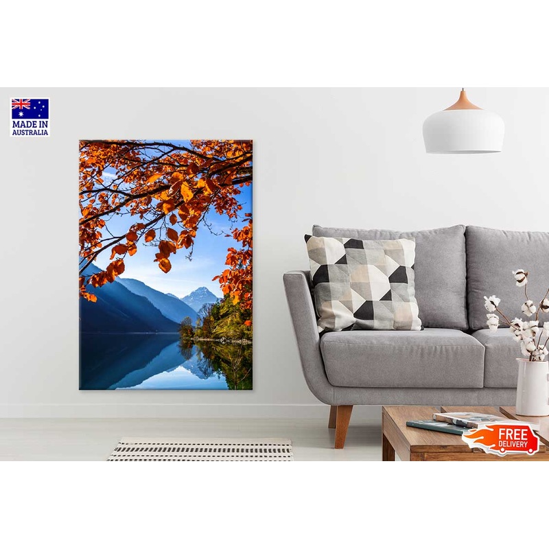 Autumn Plansee Scenery View in Austria Print 100% Australian Made