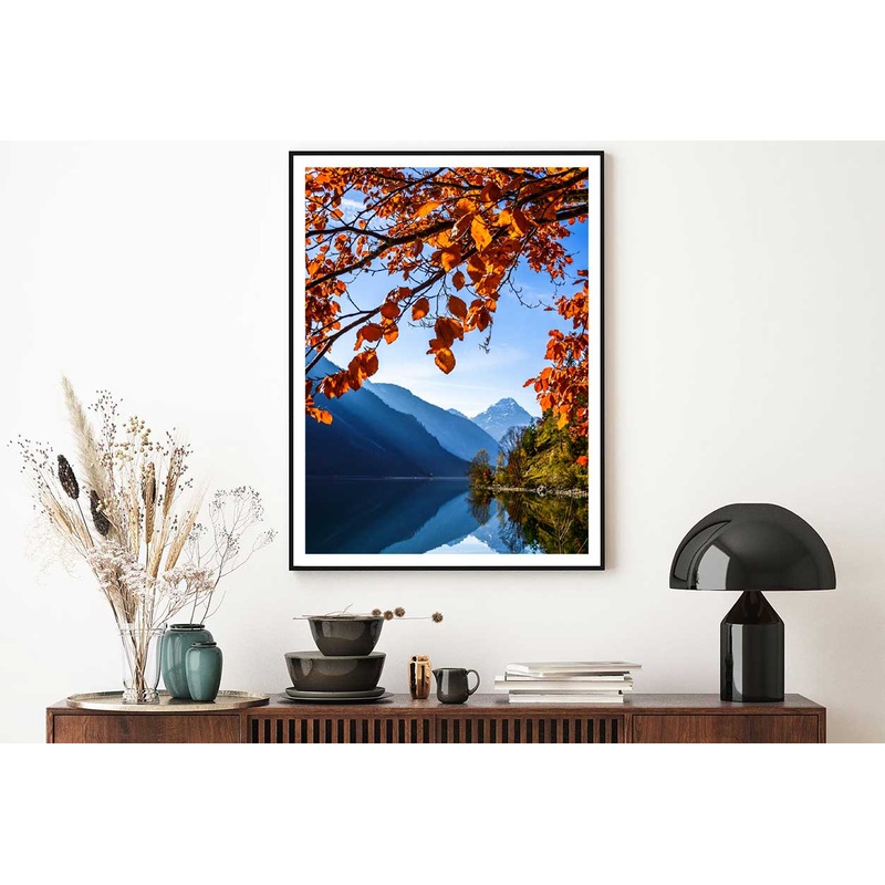 Autumn Plansee Scenery View Photograph in Austria Home Decor Premium Quality Poster Print Choose Your Sizes