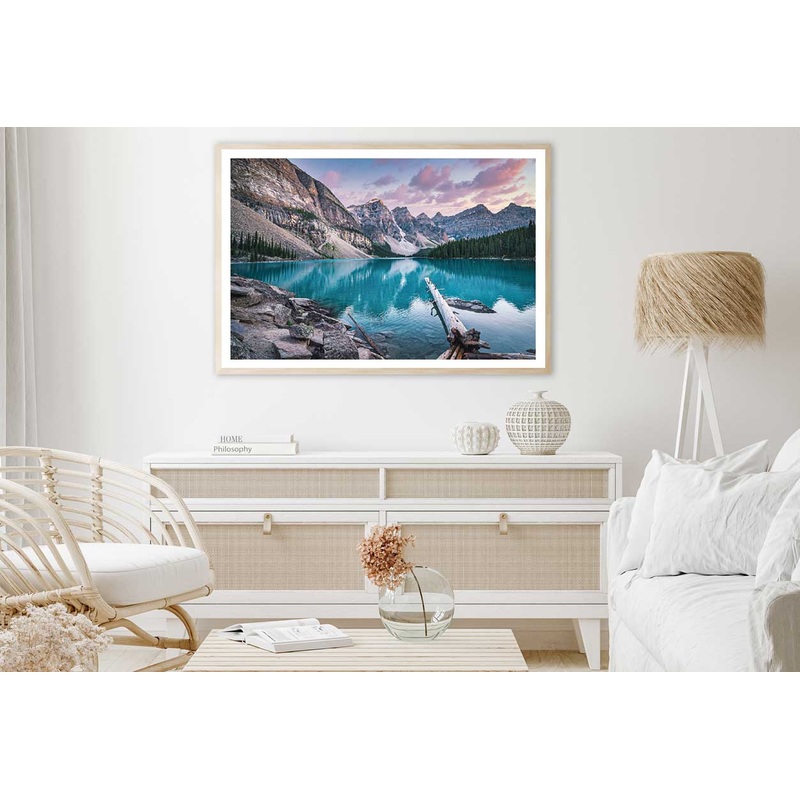 Sunset Moraine Lake & Mountains Photograph Home Decor Premium Quality Poster Print Choose Your Sizes