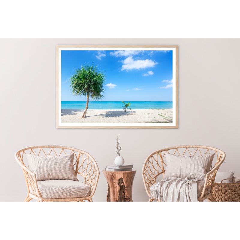Trees On Sea Shore & Sea Sky Photograph Home Decor Premium Quality Poster Print Choose Your Sizes