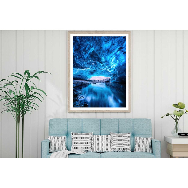 Vatnajokull Glacier Cave View Photograph Iceland Home Decor Premium Quality Poster Print Choose Your Sizes