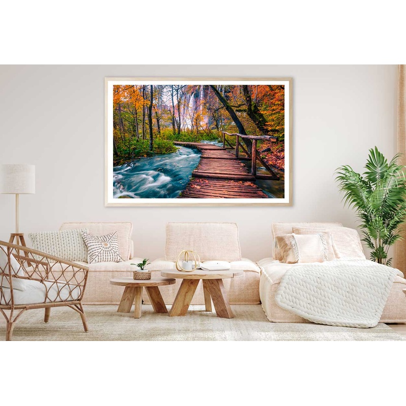 Wooden Bridge View Plitvice Park Photograph Home Decor Premium Quality Poster Print Choose Your Sizes