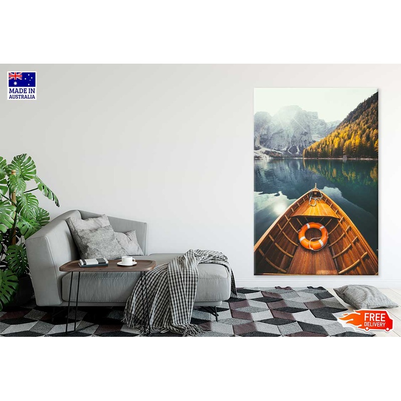 Wooden Rowing Boat on South Tyrol Photograph Print 100% Australian Made