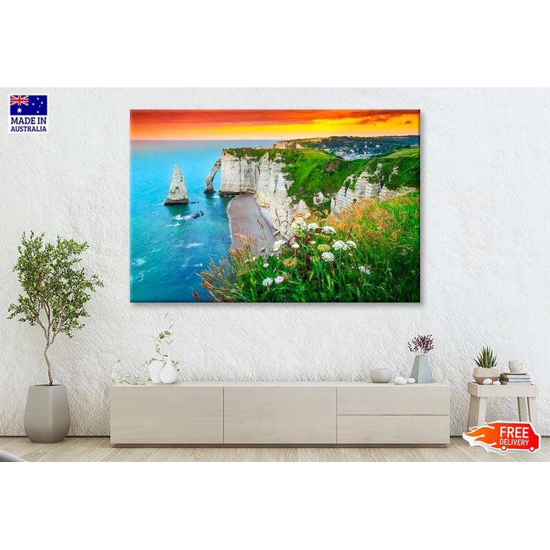 Beautiful Cliffs Aval of Etretat Wall Art Decor 100% Australian Made