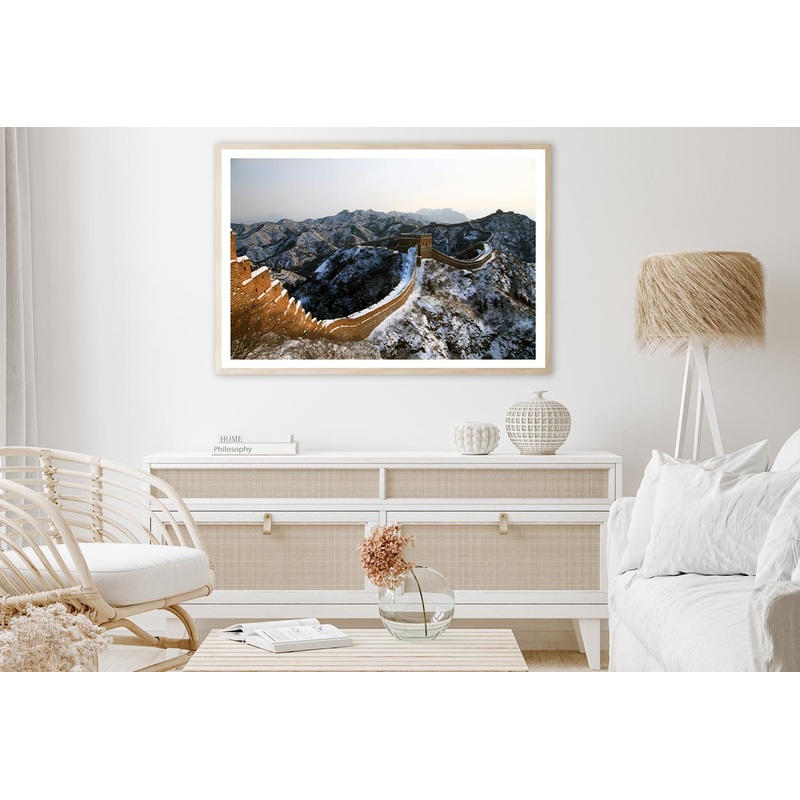 View Of the Great Wall of China in The Snow Home Decor Premium Quality Poster Print Choose Your Sizes