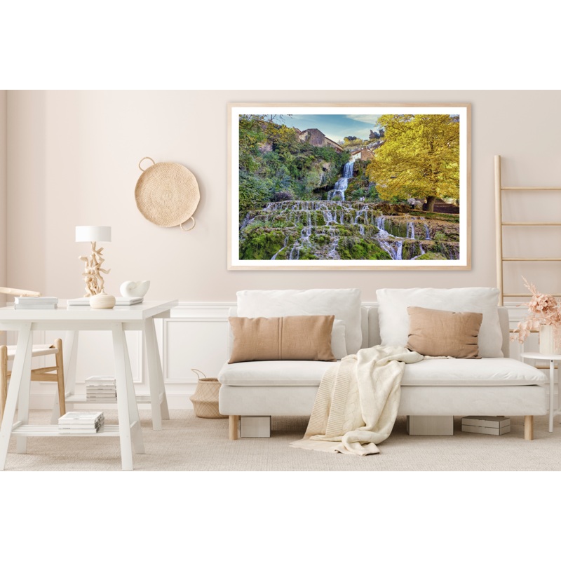 Waterfall & Autumn Trees View Home Decor Premium Quality Poster Print Choose Your Sizes