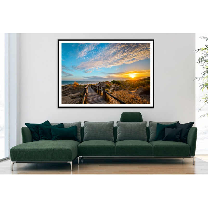 Wooden Pier & Mountain Sea View  Home Decor Premium Quality Poster Print Choose Your Sizes