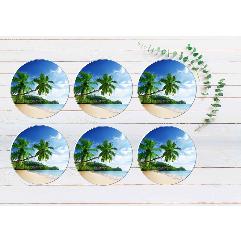 Sunset On Mahe Island, Seychelles Coasters Wood & Rubber - Set of 6 Coasters