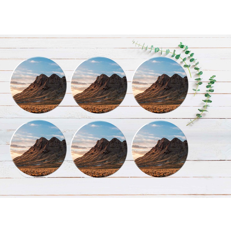 The Southwest Face of Mt. Butler Coasters Wood & Rubber - Set of 6 Coasters
