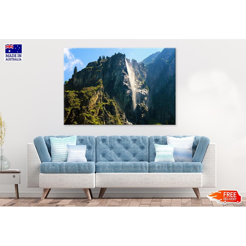 Waterfall In Mauvoisin Valley Print 100% Australian Made