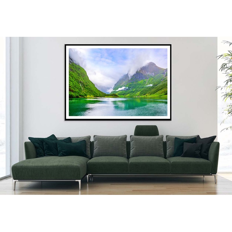 Beautiful Scenery of Scandinavian with Mountains Home Decor Premium Quality Poster Print Choose Your Sizes