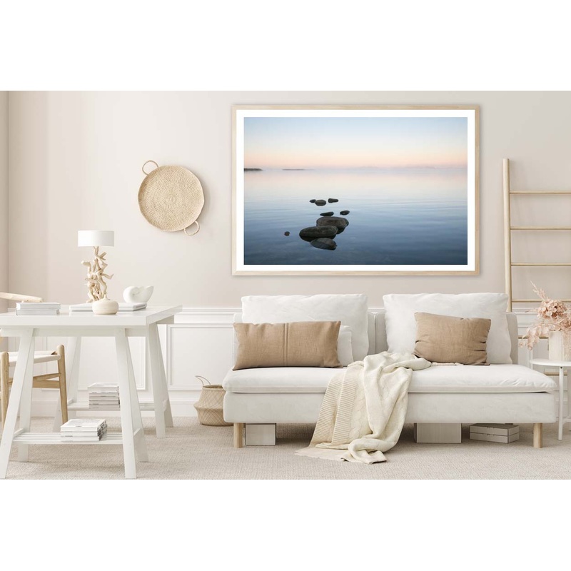 Beautiful Sea Bay Scenery with the Row of Stones Home Decor Premium Quality Poster Print Choose Your Sizes