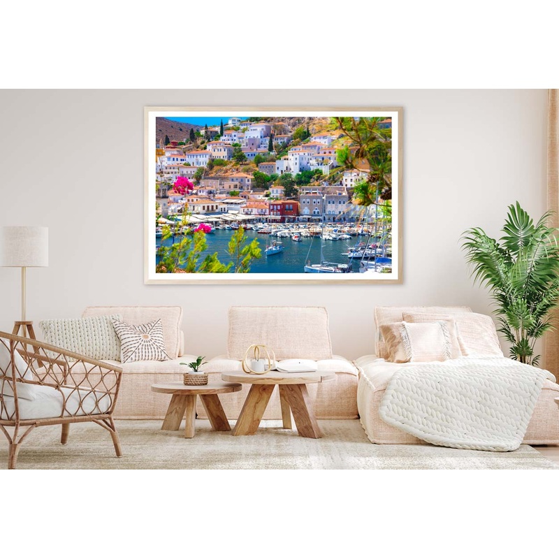 View of the Amazing Hydra Island Greece Home Decor Premium Quality Poster Print Choose Your Sizes