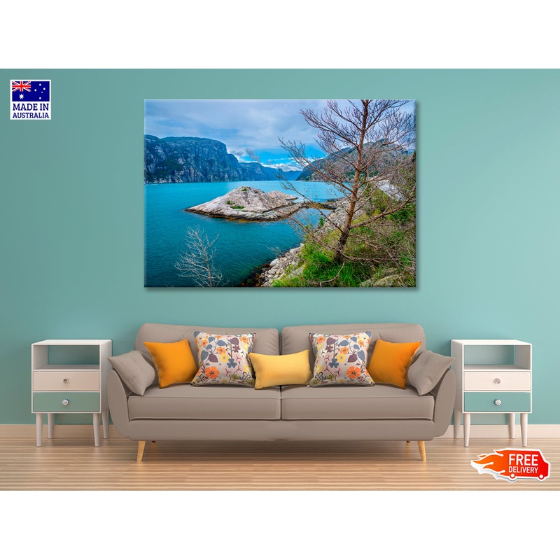 View to Lysefjord in Norway Print 100% Australian Made