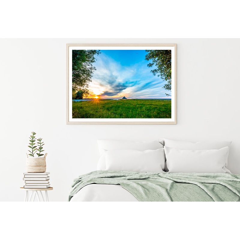 A Grassy Field under a Cloudy Sky Home Decor Premium Quality Poster Print Choose Your Sizes