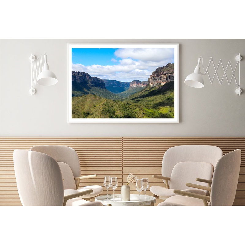 A Scenic View of a Valley with Mountains in Brazil Home Decor Premium Quality Poster Print Choose Your Sizes