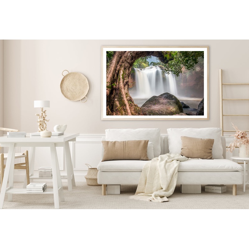 Amazing Water Fall with Rocks Home Decor Premium Quality Poster Print Choose Your Sizes