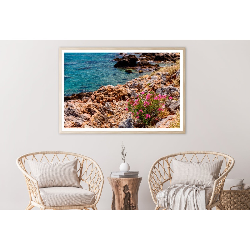 Beautiful Nature Flowers with River Home Decor Premium Quality Poster Print Choose Your Sizes
