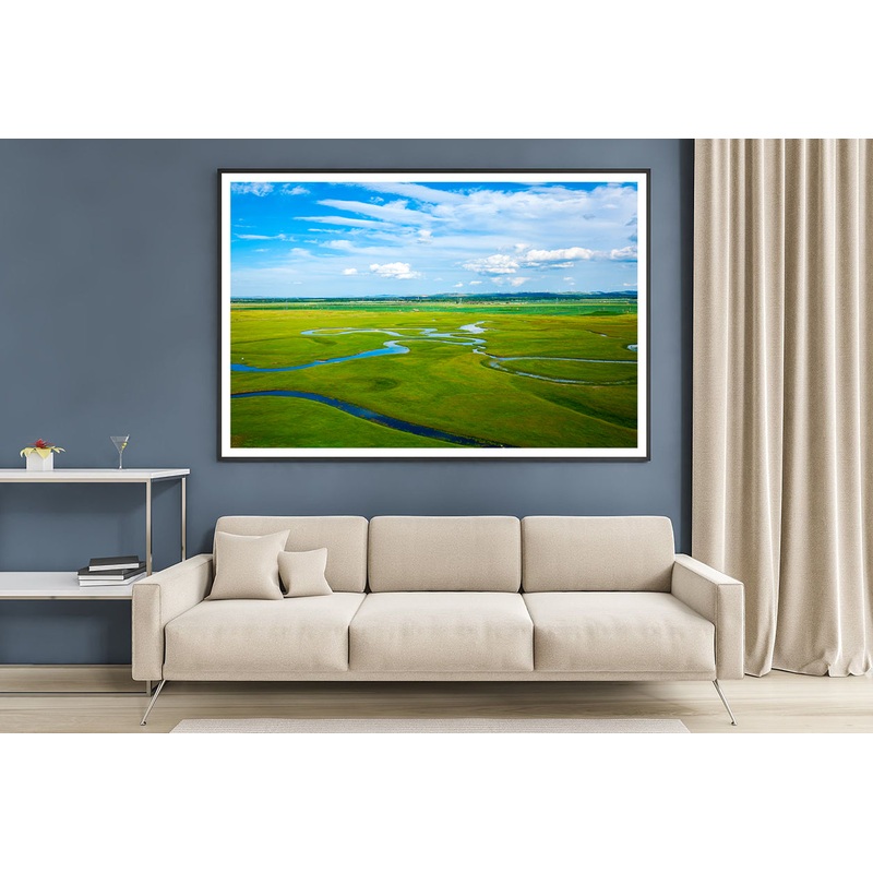 The River on the Grassland Home Decor Premium Quality Poster Print Choose Your Sizes