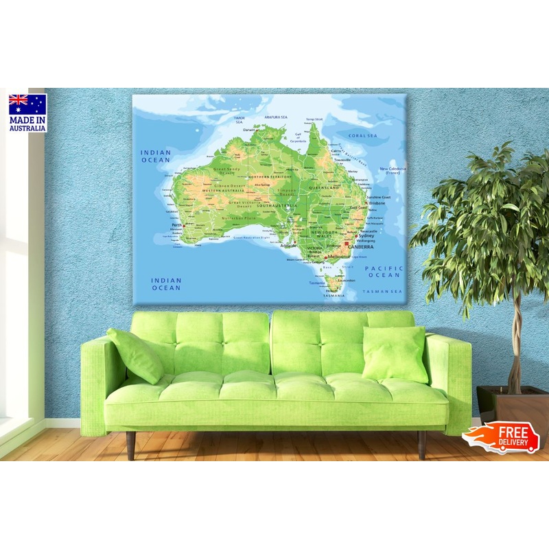 World Map Vector Print 100% Australian Made