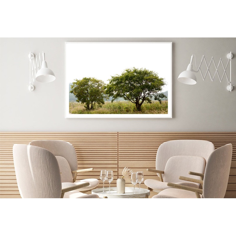 A Couple of Trees in the Grasslands under Sky Home Decor Premium Quality Poster Print Choose Your Sizes