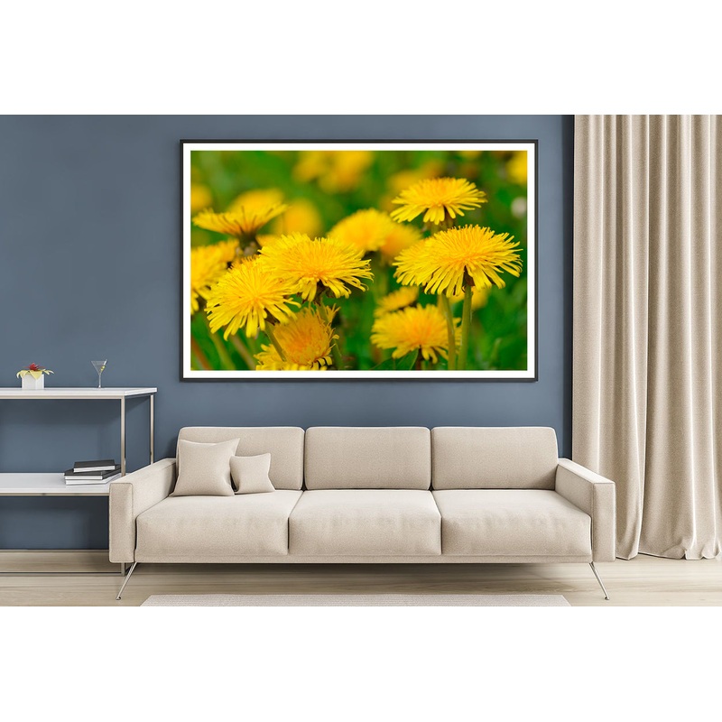 A Group of Yellow Flowers Close-Up View Home Decor Premium Quality Poster Print Choose Your Sizes