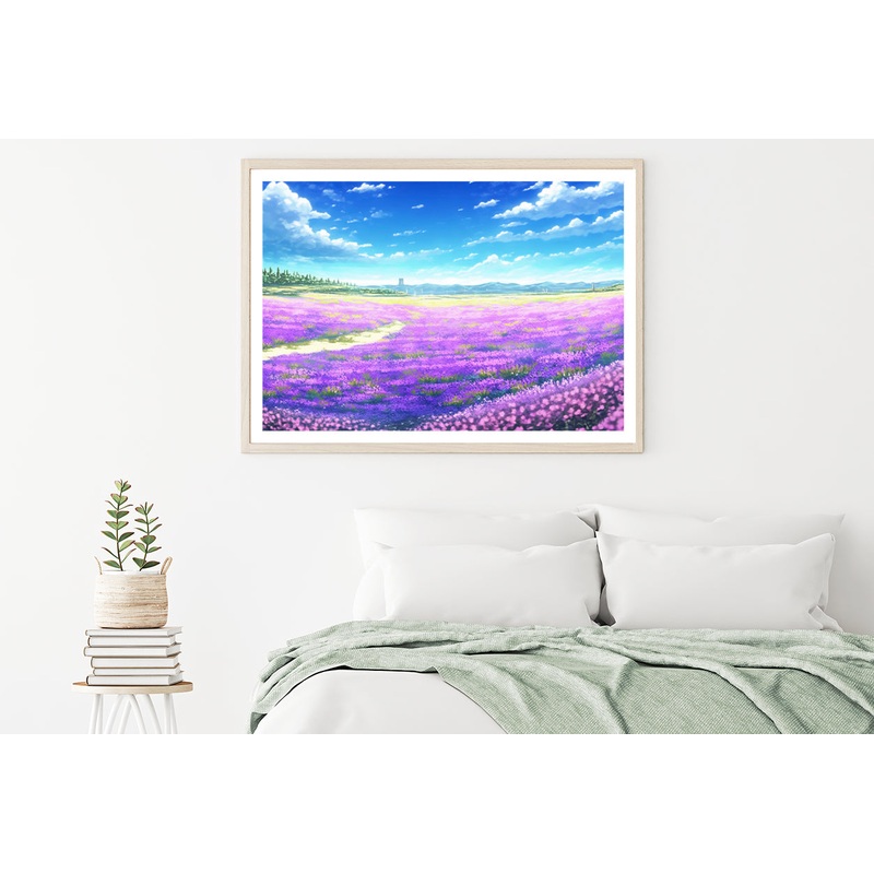 A Nice View of a Field Of Purple Flowers Home Decor Premium Quality Poster Print Choose Your Sizes