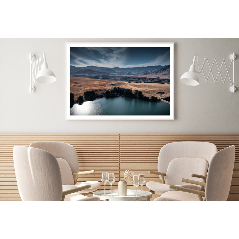 A Serene Lake Nestled Among Hills Home Decor Premium Quality Poster Print Choose Your Sizes