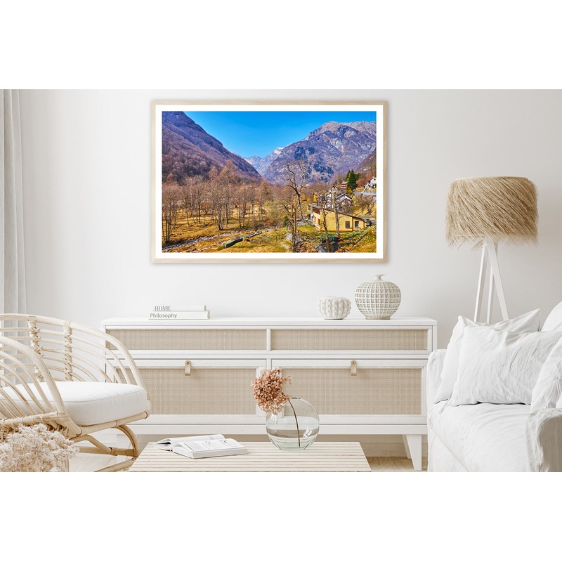 A Small Town Nestled In the Mountains in Switzerland Home Decor Premium Quality Poster Print Choose Your Sizes