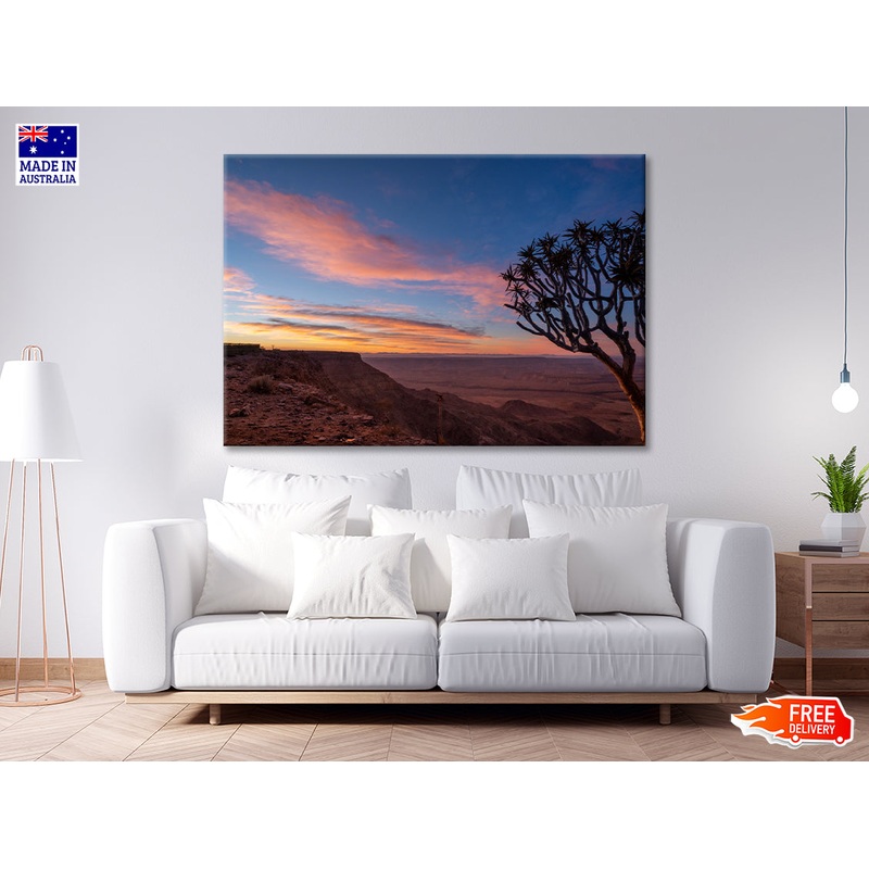 A Tree Standing On a Hill & Wonderful Sky in Namibia Print 100% Australian Made