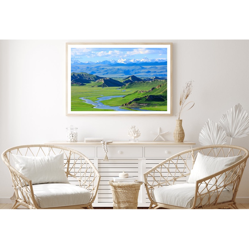 Beautiful Grassland and Mountain in China Home Decor Premium Quality Poster Print Choose Your Sizes