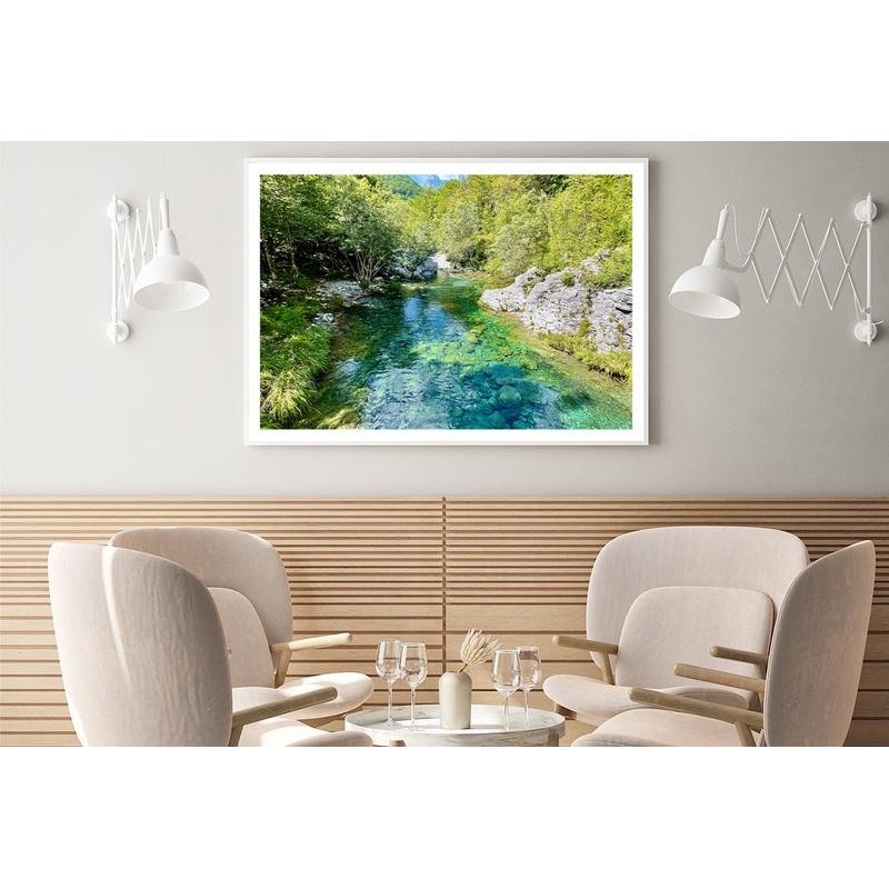 Beautiful River with Rocks and Trees Home Decor Premium Quality Poster Print Choose Your Sizes