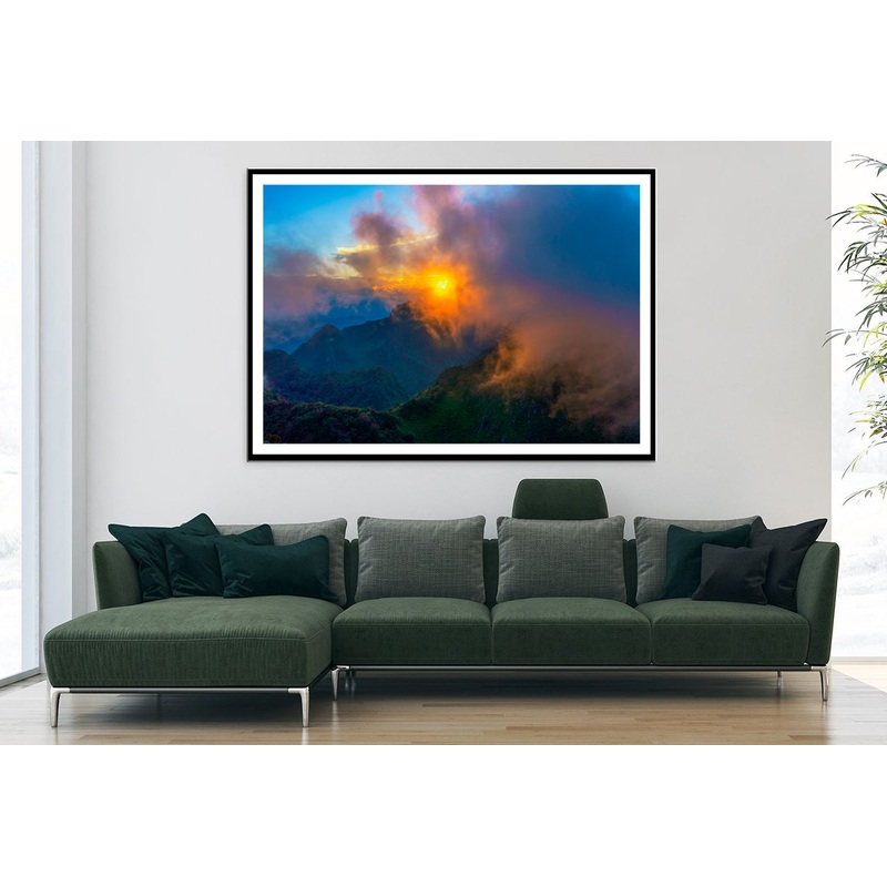 Beautiful Sunset with Mountain in Thailand Home Decor Premium Quality Poster Print Choose Your Sizes
