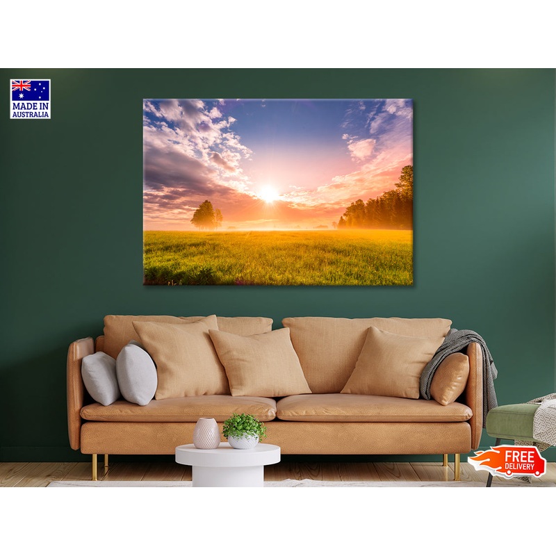 Sunrise in the Black Forest with Meadows Print 100% Australian Made