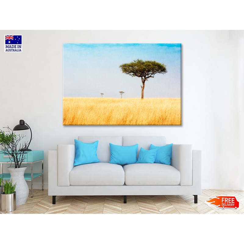 Trees in Grasslands of Kenya Africa Print 100% Australian Made