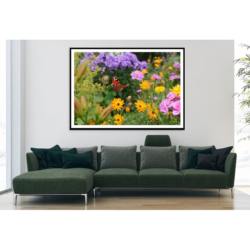 View of a Butterfly Perched On a Flower Home Decor Premium Quality Poster Print Choose Your Sizes