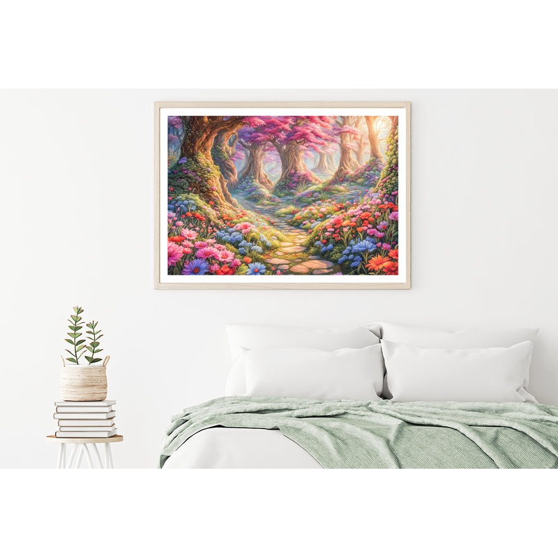 View of a Garden of Colorful Flowers Home Decor Premium Quality Poster Print Choose Your Sizes