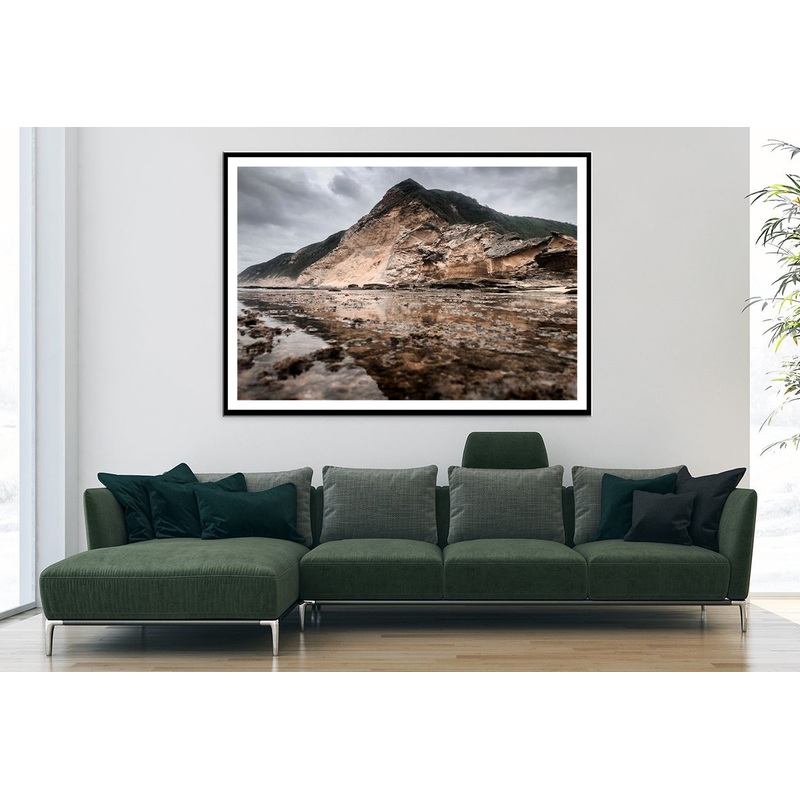View of a Rocky Mountain with Clouds in the Sky Home Decor Premium Quality Poster Print Choose Your Sizes